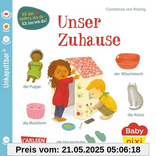 Baby Pixi (unkaputtbar) 144: Unser Zuhause: Unzerstörbares Baby-Buch ab 12 Monaten mit ersten Wörtern aus dem Alltag - auch als Badebuch geeignet (144)