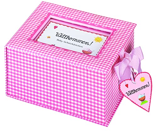 Baby-Schatzkästchen "Willkommen!" (rosa): Aufbewahrungsbox