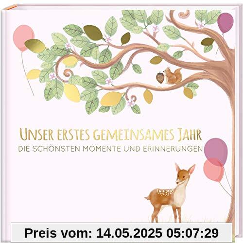 Babyalbum - UNSER ERSTES GEMEINSAMES JAHR (rosé): Die schönsten Momente und Erinnerungen - ein bezauberndes Erinnerungsalbum zur Geburt (Babybuch zum Eintragen) PAPERISH®