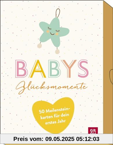 Babys Glücksmomente: 50 Meilensteinkarten für dein erstes Jahr | Erinnerungen festhalten | Geschenk zur Babyparty, Geburt oder Schwangerschaft (Geschenke für frischgebackene Mütter)