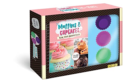 Back-Set Muffins & Cupcakes. Klein, fein und unwiederstehlich: Geschenkbox mit Rezept-Buch und 6 Silikon-Muffins-Förmchen | Über 60 Rezepte von Naumann & Goebel Verlagsgesellschaft mbH