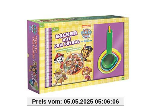 Backen mit PAW Patrol: Back-Set für Kinder mit Rezeptbuch und 5 Messbechern
