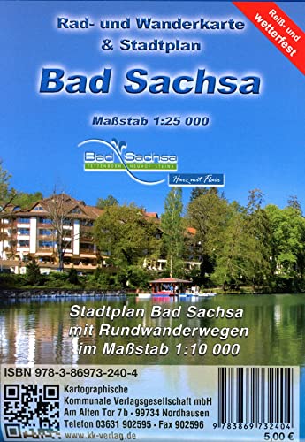 Bad Sachsa: Rad- und Wanderkarte & Stadtplan (Reiß- und wetterfest)