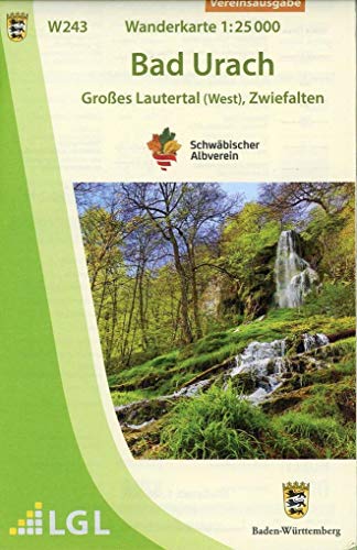 W243 Bad Urach - Großes Lautertal (West), Zwiefalten: Wanderkarte 1:25.000 (Wanderkarten 1:25 000)