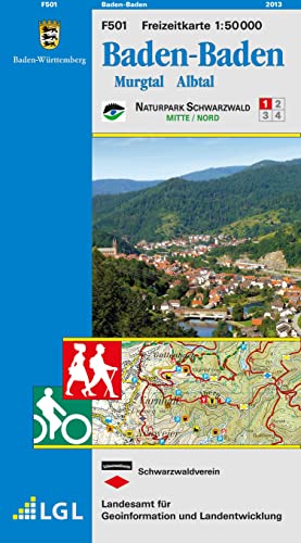 F501 Baden-Baden: Murgtal Albtal: Murgtal Albtal, Naturpark Schwarzwald (Freizeitkarten 1:50000 / Mit Touristischen Informationen, Wander- und Radwanderungen)