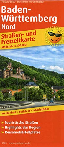 Baden-Württemberg Nord: Straßen- und Freizeitkarte mit touristischen Straßen, Highlights der Region und Reisemobilstellplätzen. 1:200000 (Straßen- und Freizeitkarte: StuF)