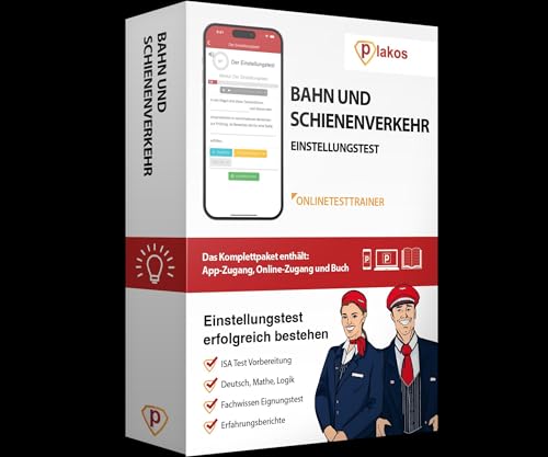 Einstellungstest Bahn und Schienenverkehr: Eignungstest für Zugbegleiter, Lokführer, Fahrdienstleiter & Gleisbauer | Online-Test, Psychologischer ... Allgemeinwissen, Konzentration Einstellungstest Bahn und Schienenverkehr: Eignungstest für Zugbegleiter, Lokführer, Fahrdienstleiter & Gleisbauer | Online-Test, Psychologischer ... Allgemeinwissen, Konzentration