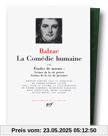 Balzac : La Comédie Humaine, tome 3 (Pleiade)