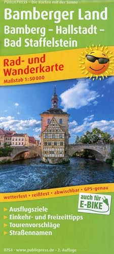 Bamberger Land, Bamberg - Hallstadtt - Bad Staffelstein: Rad- und Wanderkarte mit Ausflugszielen, Einkehr- & Freizeittipps, wetterfest, reißfest, ... 1:50000 (Rad- und Wanderkarte: RuWK) von Publicpress