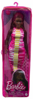 Barbie Fashionistas Puppe im ärmellosen Kleid mit Love Aufschrift von Mattel