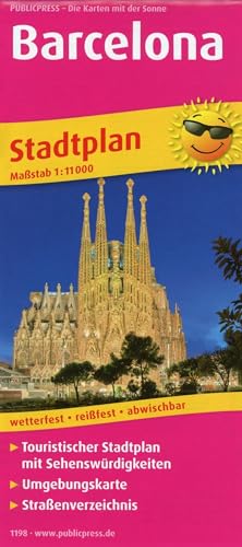 Barcelona: Touristischer Stadtplan mit Sehenswürdigkeiten und Straßenverzeichnis. 11.000 (Stadtplan: SP) von Publicpress
