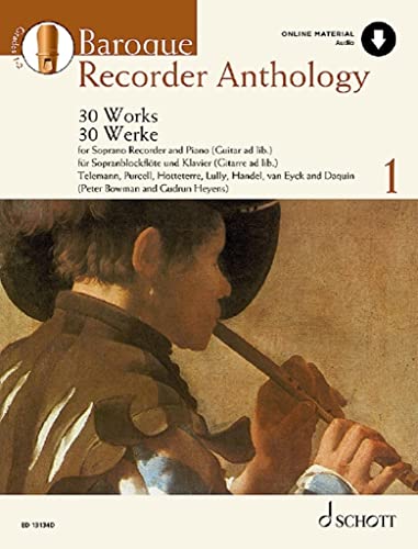 Barockstücke für Sopranblockflöte: 30 Werke für Sopranblockflöte mit Gitarre- oder Klavierbegleitung. Band 1. Sopran-Blockflöte und Klavier (Gitarre ... (Schott Anthology Series, Band 1, Band 1) von Schott NYC