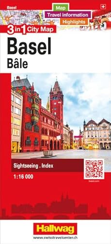 Basel 3 in 1 City Map, 1:16 000: Map, Travel information, Highlights, Sightseeing, Index (Hallwag City Map 3 in 1)
