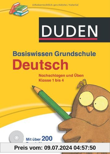 Basiswissen Grundschule Deutsch: Nachschlagen und üben. Klasse 1 bis 4