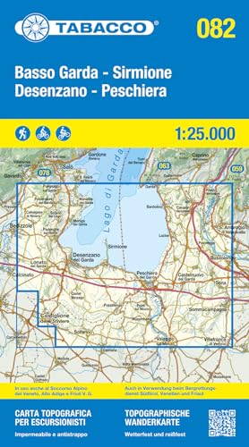 82 Basso Garda Sirmione Desenzano Peschiera: Tabacco Wanderkarte 1:25000 (Carta topografica in scala 1:25.000, Band 82)