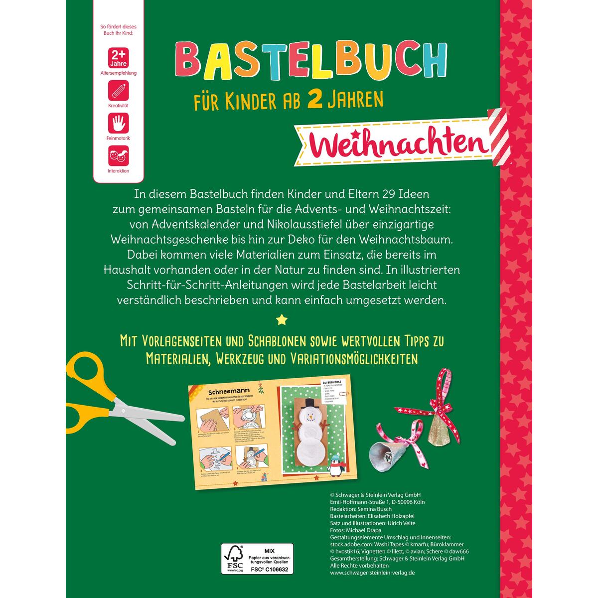 Bastelbuch für Kinder ab 2 Jahren Weihnachten von Schwager und Steinlein