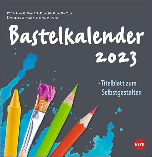 Bastelkalender 2023 anthrazit groß - Fotokalender mit Titelblatt zum Selbstgestalten und mit Monatskalendarium - Format 32 x 33 cm von Heye Kalender