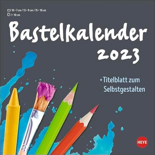Bastelkalender 2023 anthrazit klein - Fotokalender mit Titelblatt zum Selbstgestalten und Monatskalendarium - Format 17,5 x 17,5 cm von Heye Kalender