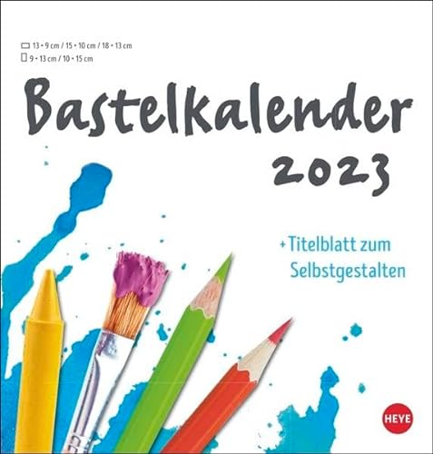 Bastelkalender 2023 weiß mittel - Fotokalender mit Titelblatt zum Selbstgestalten und Monatskalendarium - Format 21 x 22 cm