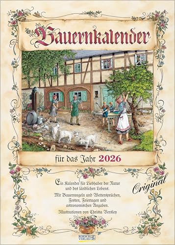 Bauernkalender 2026: Wandkalender mit Bauernweisheiten und passenden Bildern. DIN A3. von Korsch Verlag