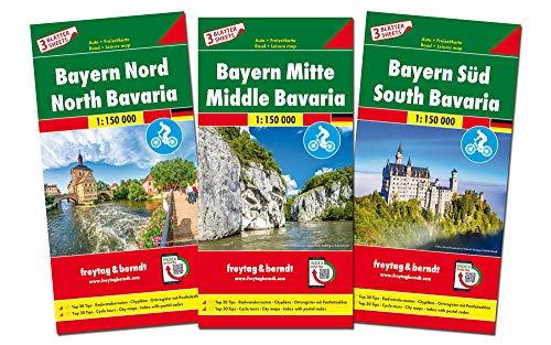 Bayern, Autokarten Set 1:150.000: Top 30 Tips, Radwanderrouten, Citypläne (freytag & berndt Auto + Freizeitkarten, Band 226) von Freytag + Berndt