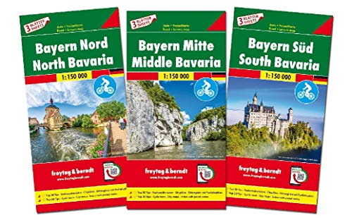 Bayern, Autokarten Set 1:150.000: Top 30 Tips, Radwanderrouten, Citypläne (freytag & berndt Auto + Freizeitkarten, Band 226) von FREYTAG-BERNDT UND ARTARIA