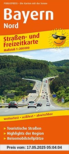 Bayern Nord: Straßen- und Freizeitkarte mit Touristischen Straßen und Highlights. 1:200000 (Straßen- und Freizeitkarte / StuF)