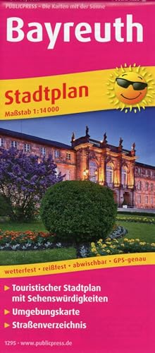 Bayreuth: Touristischer Stadtplan mit Sehenswürdigkeiten und Straßenverzeichnis. 1 : 14 000 (Stadtplan: SP)