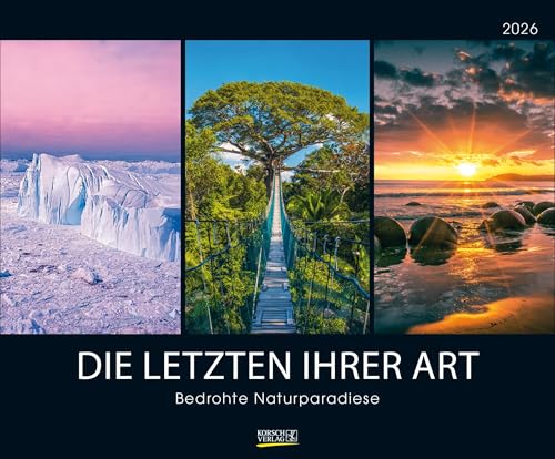 Bedrohte Naturparadiese 2026: Großer Wandkalender mit spektakulären Naturaufnahmen. PhotoArt Kalender. Querformat: 55 x 45,5 cm von Korsch Verlag