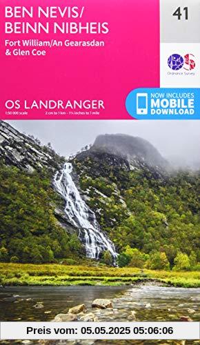 Ben Nevis: Fort William & Glen Coe (OS Landranger Map, Band 41)