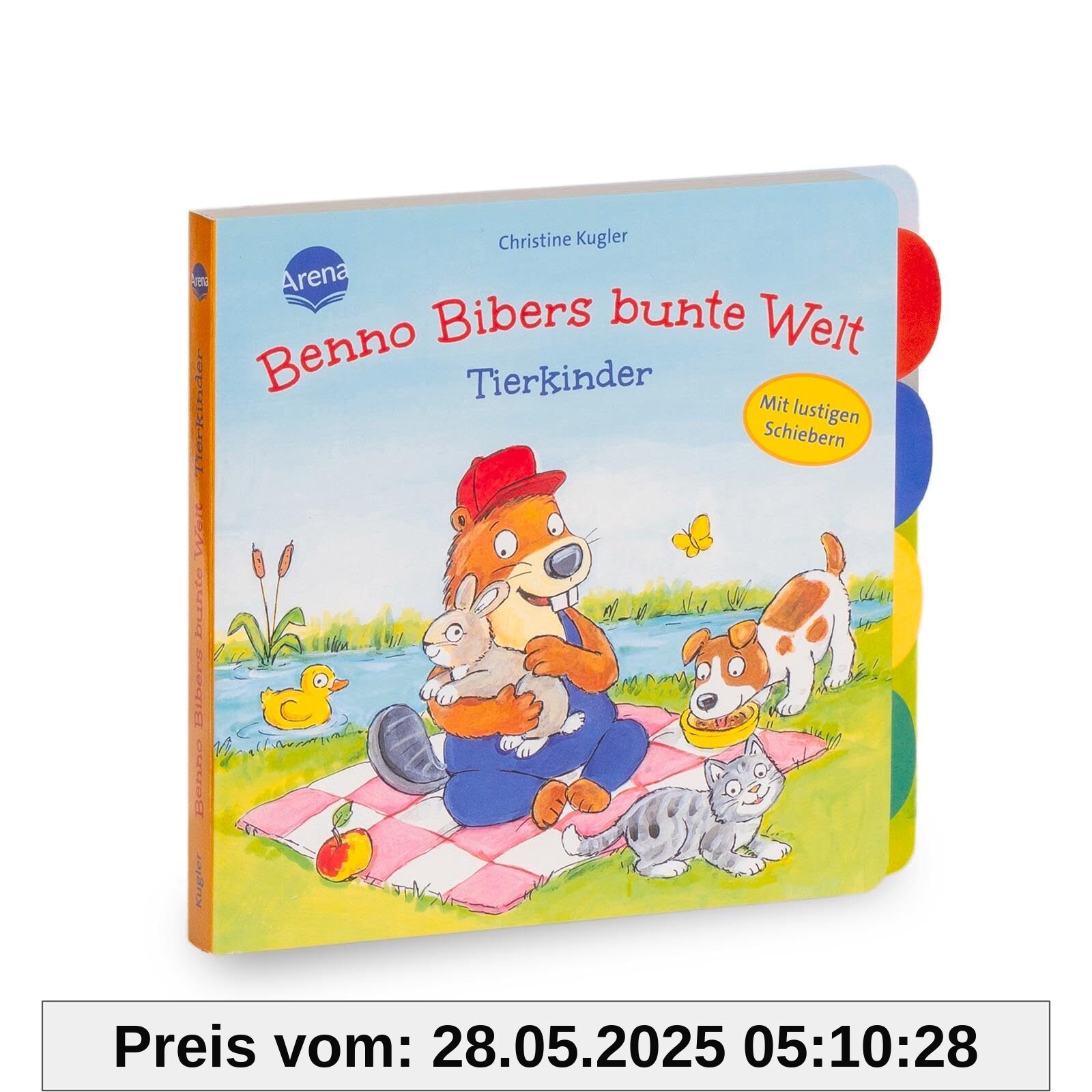 Benno Bibers bunte Welt. Tierkinder: Pappbilderbuch ab 18 Monaten mit Verwandelschiebern und Register