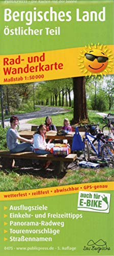 Bergisches Land, Östlicher Teil: Rad- und Wanderkarte mit Ausflugszielen, Einkehr- & Freizeittipps, wetterfest, reissfest, abwischbar, GPS-genau. 1:50000 (Rad- und Wanderkarte: RuWK)