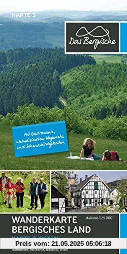 Bergisches Land (Osten) Wanderkarte 3: Marienheide, Gummersbach, Bergneustadt, Wiehl, Reichshof, Nümbrecht, Ruppichteroth, Waldbröl, Morsbach - Naturpark Bergisches Land 1:25.000