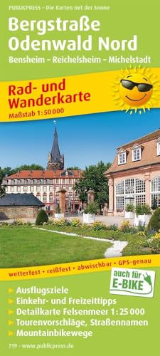 Bergstraße Odenwald Nord, Bensheim - Reichelsheim - Michelstadt: Rad- und Wanderkarte mit Ausflugszielen, Einkehr- und Freizeittipps sowie ... 1:50000 (Rad- und Wanderkarte: RuWK) von Publicpress