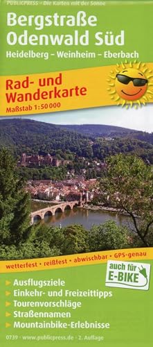 Bergstraße Odenwald Süd, Heidelberg - Weinheim - Eberbach: Rad- und Wanderkarte mit Ausflugszielen, Einkehr- & Freizeittipps, wetterfest, reißfest, ... 1:50000 (Rad- und Wanderkarte: RuWK) von FREYTAG-BERNDT UND ARTARIA