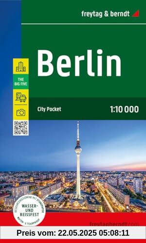 Berlin, Stadtplan 1:10.000, freytag & berndt: City Pocket, Innenstadtplan, wasserfest und reißfest (freytag & berndt Stadtpläne)