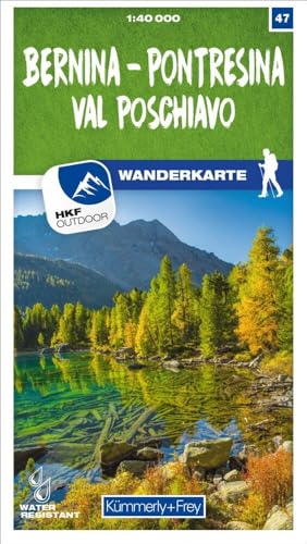 Bernina - Pontresina - Val Poschiavo Nr. 47 Wanderkarte 1:40 000: Matt laminiert, free Download mit HKF Outdoor App (Kümmerly+Frey Wanderkarten, Band 47) von Kmmerly und Frey