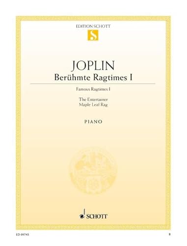 Berühmte Ragtimes: Band 1. Klavier. (Edition Schott Einzelausgabe, Band 1)