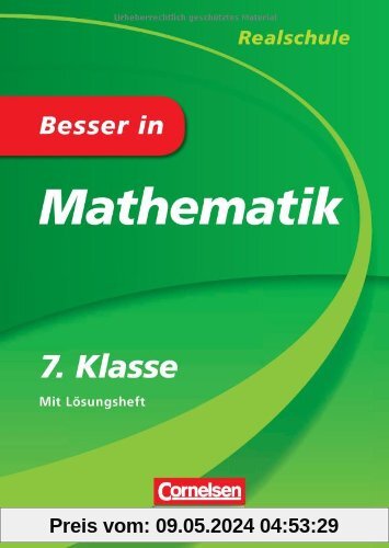 Besser in Mathematik - Realschule 7. Klasse - Cornelsen Scriptor