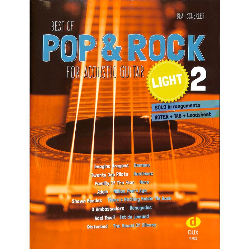 Best of Pop + Rock for acoustic guitar light 2