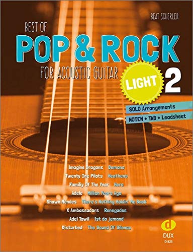 Best of Pop & Rock for Acoustic Guitar light 2: Solo Arrangements Noten + TAB + Leadsheet