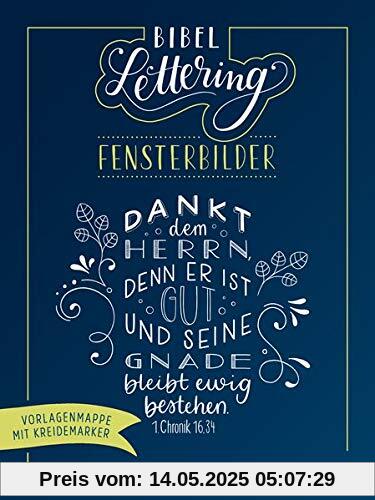 Bibel-Lettering Fensterbilder: Vorlagenmappe mit Kreidemarker Bibel-Lettering Fensterbilder: Vorlagenmappe mit Kreidemarker