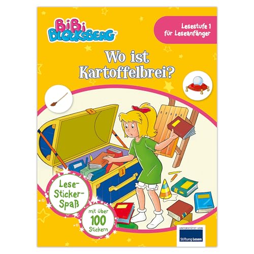 Bibi Blocksberg - Wo ist Kartoffelbrei?: Lese- und Stickerbuch für Kinder, perfekt für Leseanfänger, mit über 100 Stickern - Geschenkidee für Bibi-Fans von Lingen Verlag