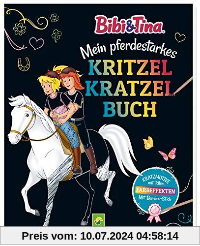 Bibi & Tina - Mein pferdestarkes Kritzel-Kratzel-Buch: Mit Bambus-Stick. Kratzmotive mit tollen Farbeffekten