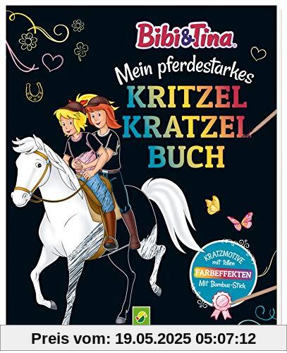 Bibi & Tina - Mein pferdestarkes Kritzel-Kratzel-Buch: Mit Bambus-Stick. Kratzmotive mit tollen Farbeffekten