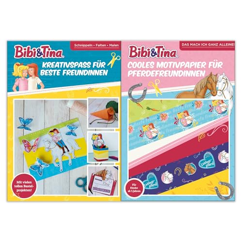 Bibi & Tina Schnippel-Set Kreativspaß Schnippeln Falten Kleben: Anleitungsbuch und Motivpapier für Kinder ab 5 Jahren von kiDIYs