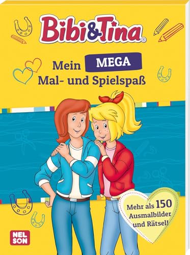 Bibi & Tina: Mein MEGA Mal- und Spielspaß: Malvorlagen und Rätsel für Jungen und Mädchen ab 4 Jahren (Bibi & Tina: Freunde für immer!) von Nelson