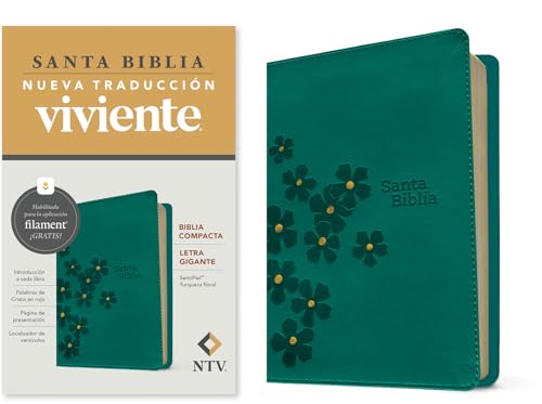 Biblia Compacta Ntv, Letra Gigante Con Filament (Sentipiel, Turquesa Floral, Letra Roja) von Tyndale House Publishers