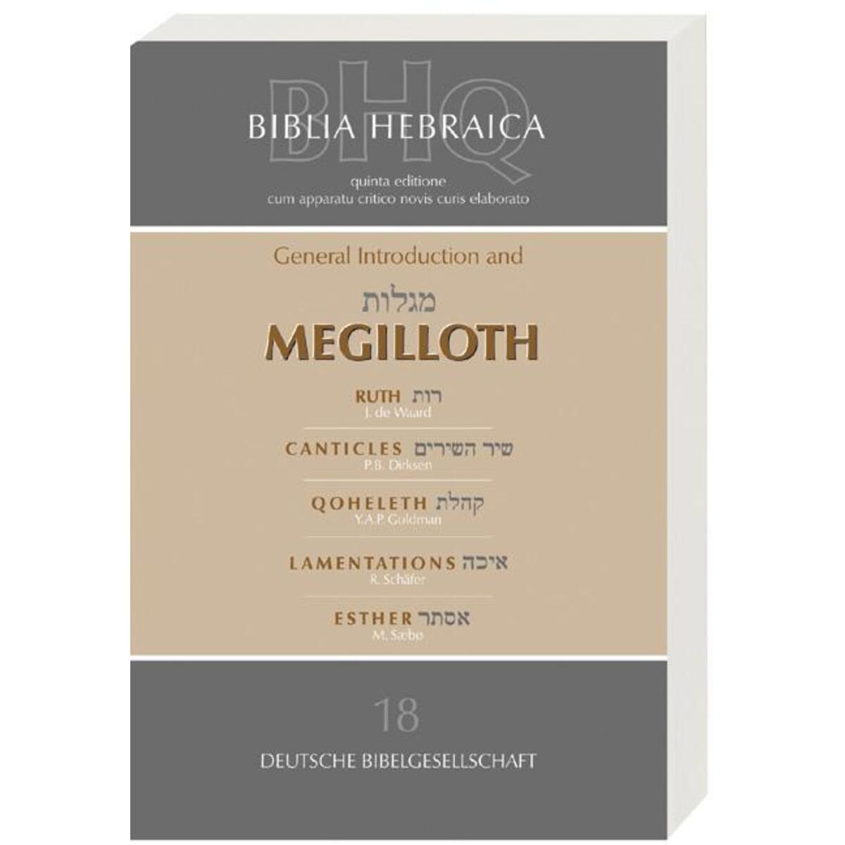 Biblia Hebraica Quinta (BHQ) von Deutsche Bibelges.