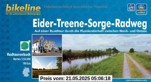 Bikeline Eider-Treene-Sorge-Radweg 1 : 50 000.  GPS-Track Download.  wetterfest und reißfest